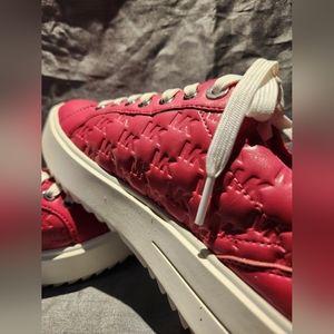 Michael Kors Emmett Lace Up Logo Sneaker in Rubin Red Size 6